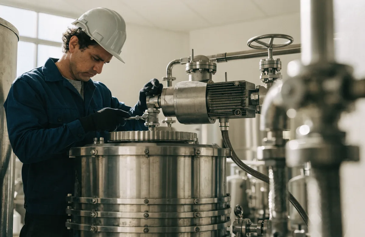 Preventive maintenance of cellar presses and pumps before the harvest