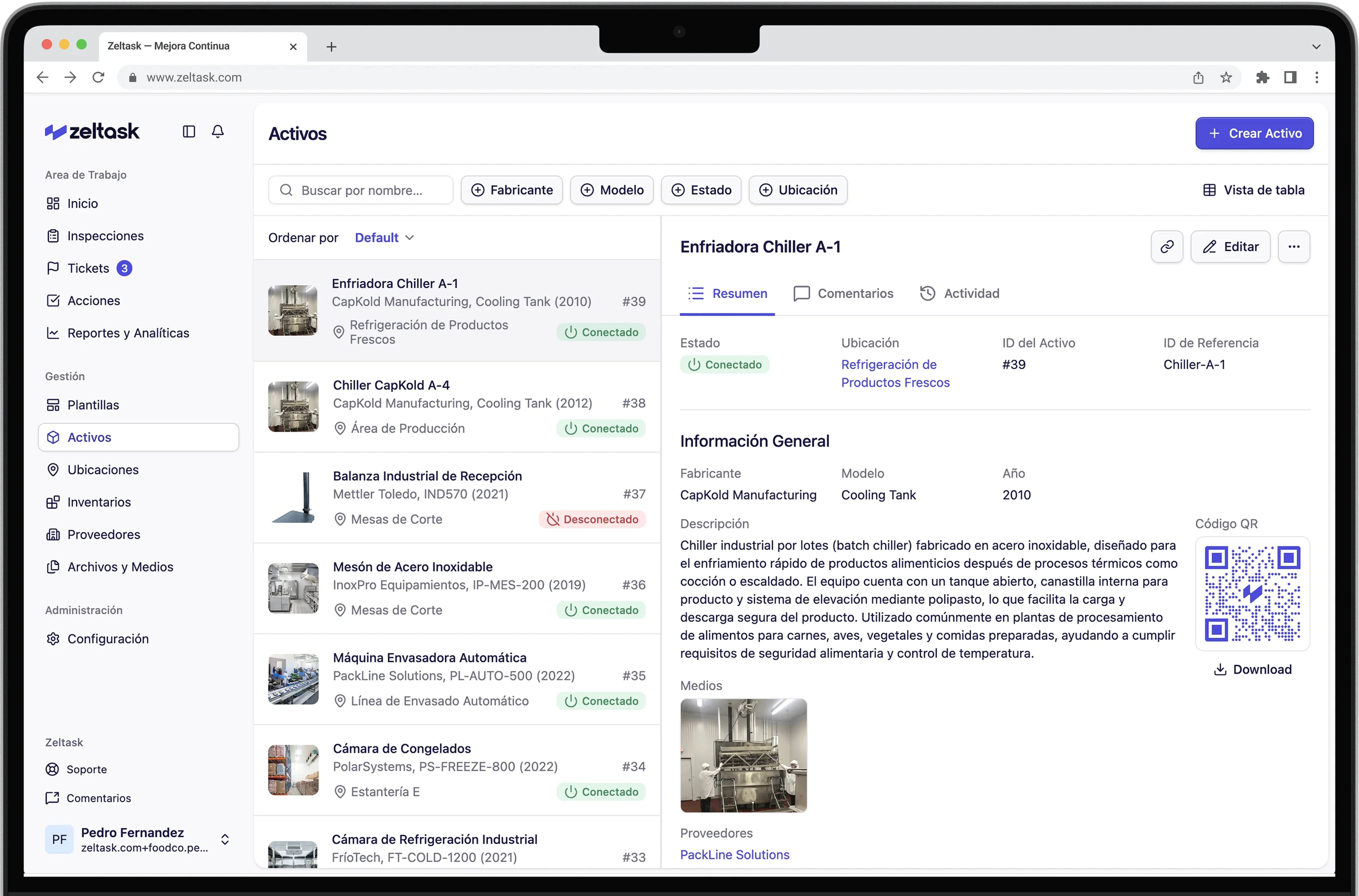 Zeltask Platform - Dashboard en laptop mostrando gestión operacional